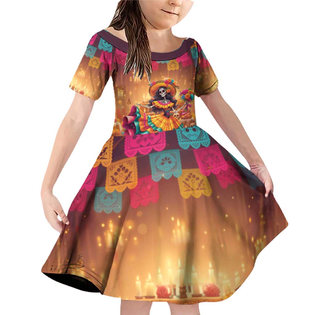 Mexico Day Of The Dead Family Matching Off Shoulder Short Dress and Hawaiian Shirt Día de los Muertos Catrina - Wonder Print Shop