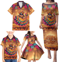 Mexico Day Of The Dead Family Matching Puletasi and Hawaiian Shirt Día de los Muertos Catrina - Wonder Print Shop