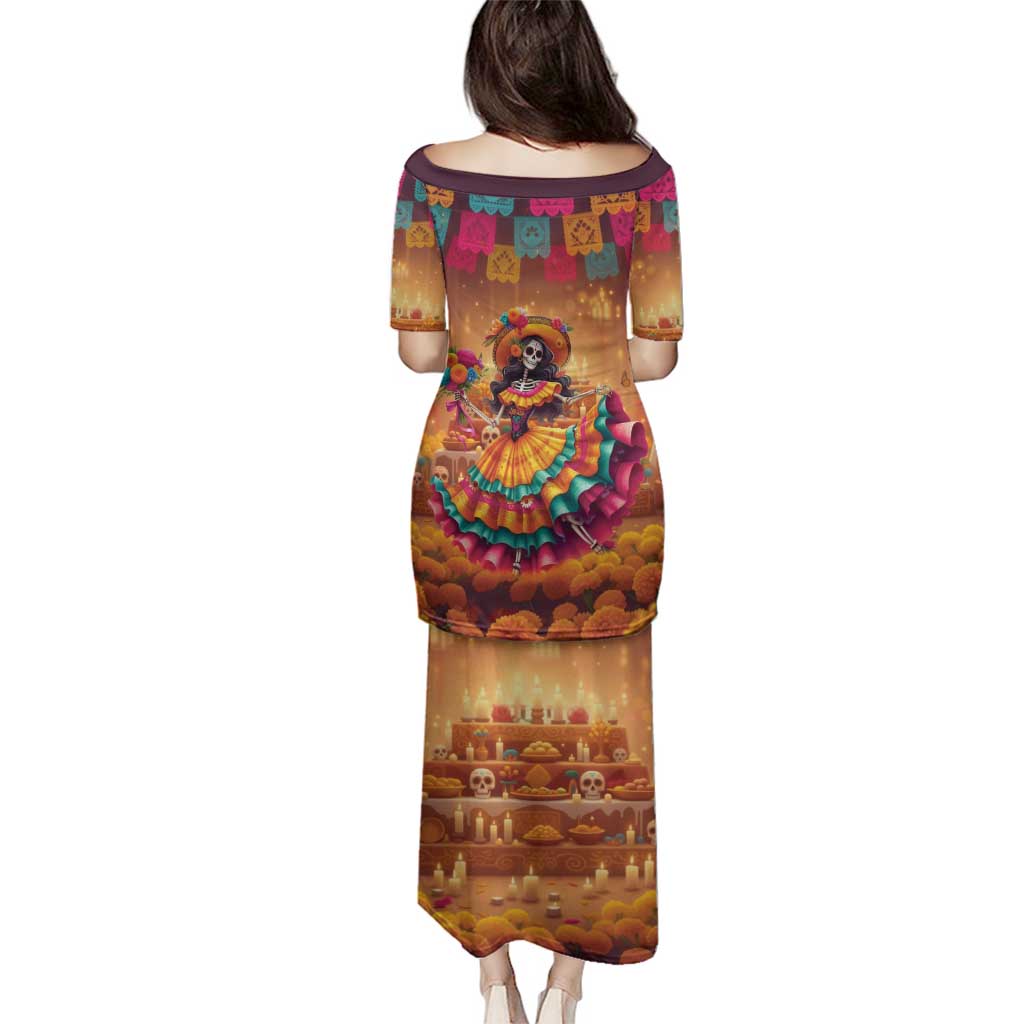 Mexico Day Of The Dead Family Matching Puletasi and Hawaiian Shirt Día de los Muertos Catrina - Wonder Print Shop