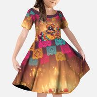 Mexico Day Of The Dead Family Matching Short Sleeve Bodycon Dress and Hawaiian Shirt Día de los Muertos Catrina - Wonder Print Shop