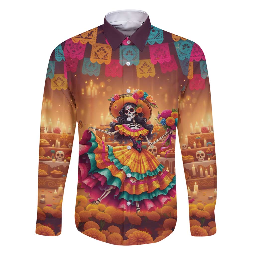 Mexico Day Of The Dead Family Matching Short Sleeve Bodycon Dress and Hawaiian Shirt Día de los Muertos Catrina - Wonder Print Shop