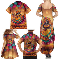Mexico Day Of The Dead Family Matching Summer Maxi Dress and Hawaiian Shirt Día de los Muertos Catrina - Wonder Print Shop