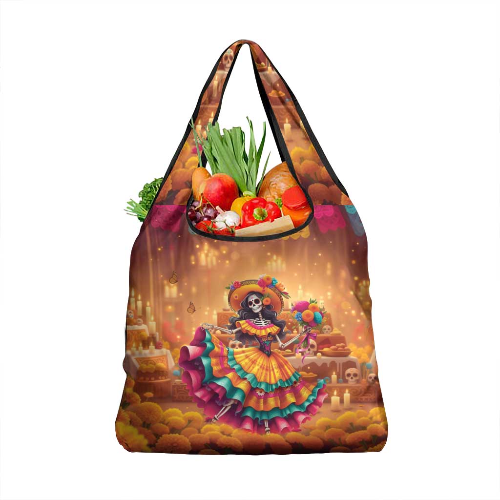 Mexico Day Of The Dead Grocery Bag Día de los Muertos Catrina - Wonder Print Shop