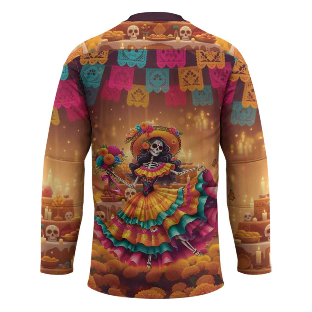 Mexico Day Of The Dead Hockey Jersey Día de los Muertos Catrina - Wonder Print Shop