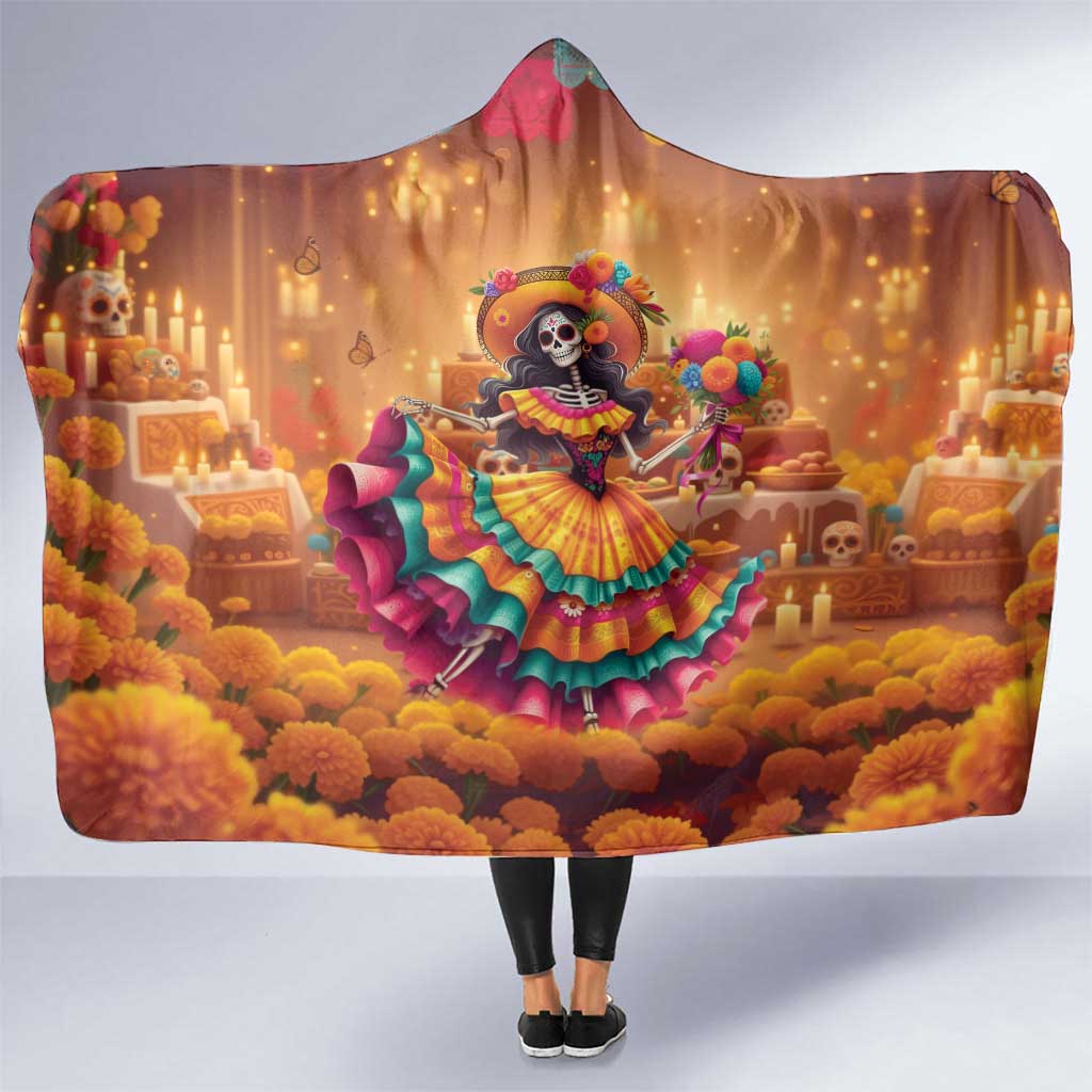 Mexico Day Of The Dead Hooded Blanket Día de los Muertos Catrina - Wonder Print Shop