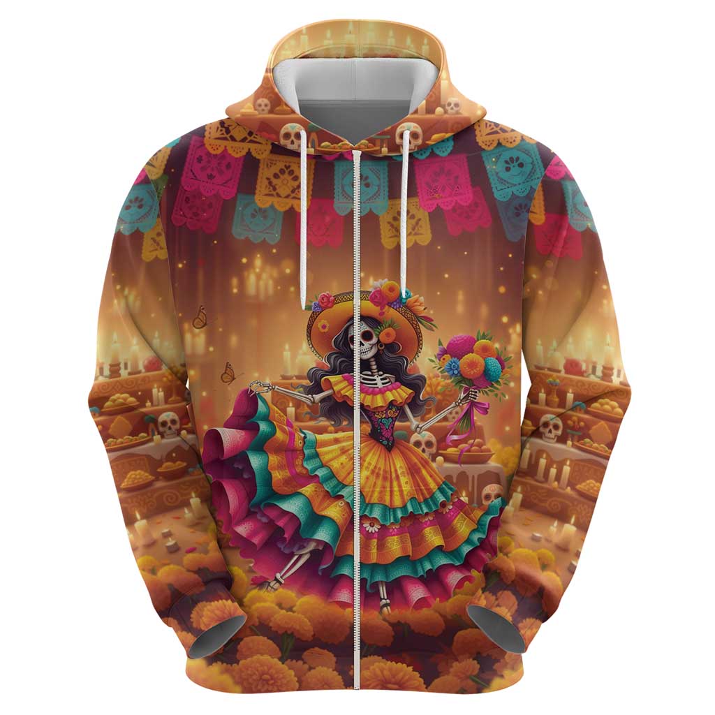 Mexico Day Of The Dead Hoodie Día de los Muertos Catrina - Wonder Print Shop