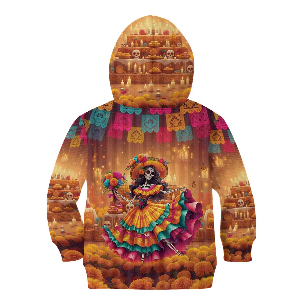 Mexico Day Of The Dead Kid Hoodie Día de los Muertos Catrina - Wonder Print Shop
