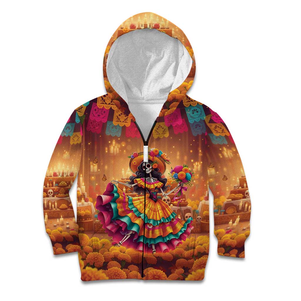 Mexico Day Of The Dead Kid Hoodie Día de los Muertos Catrina - Wonder Print Shop