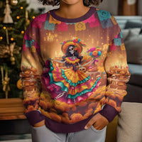 Mexico Day Of The Dead Kid Ugly Christmas Sweater Día de los Muertos Catrina - Wonder Print Shop