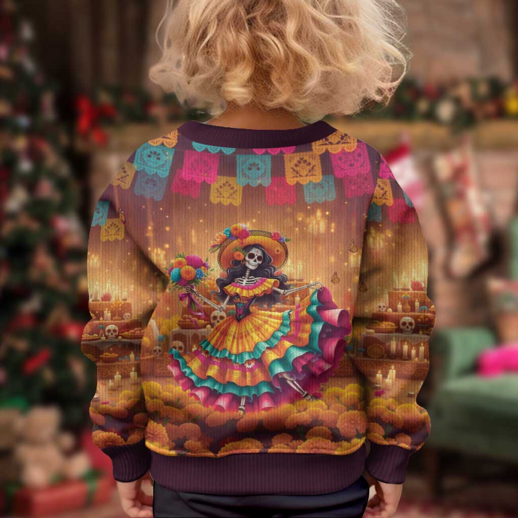 Mexico Day Of The Dead Kid Ugly Christmas Sweater Día de los Muertos Catrina - Wonder Print Shop