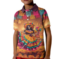 Mexico Day Of The Dead Kid Polo Shirt Día de los Muertos Catrina - Wonder Print Shop