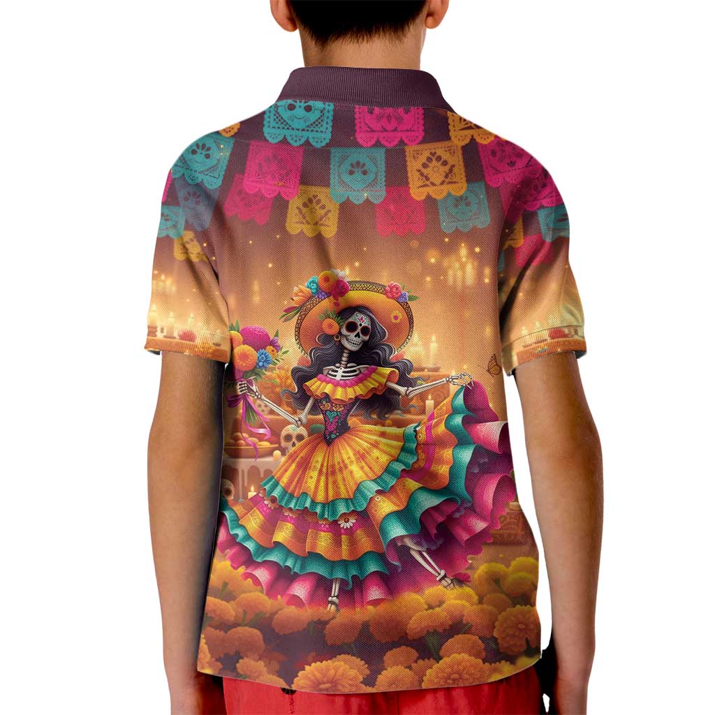 Mexico Day Of The Dead Kid Polo Shirt Día de los Muertos Catrina - Wonder Print Shop