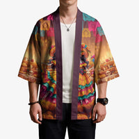 Mexico Day Of The Dead Kimono Día de los Muertos Catrina - Wonder Print Shop