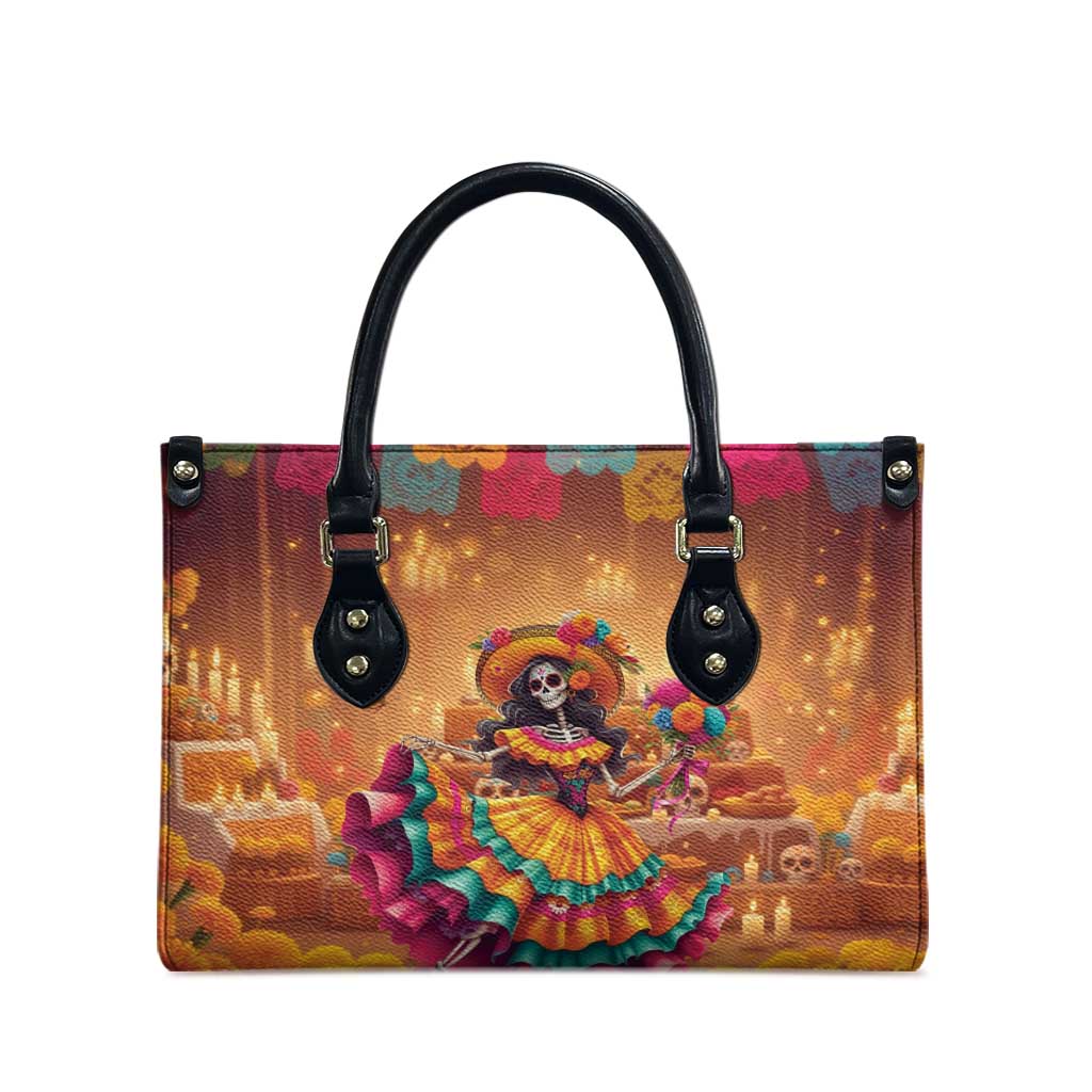 Mexico Day Of The Dead Leather Bag Día de los Muertos Catrina - Wonder Print Shop