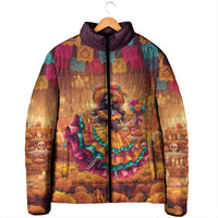 Mexico Day Of The Dead Padded Jacket Día de los Muertos Catrina - Wonder Print Shop