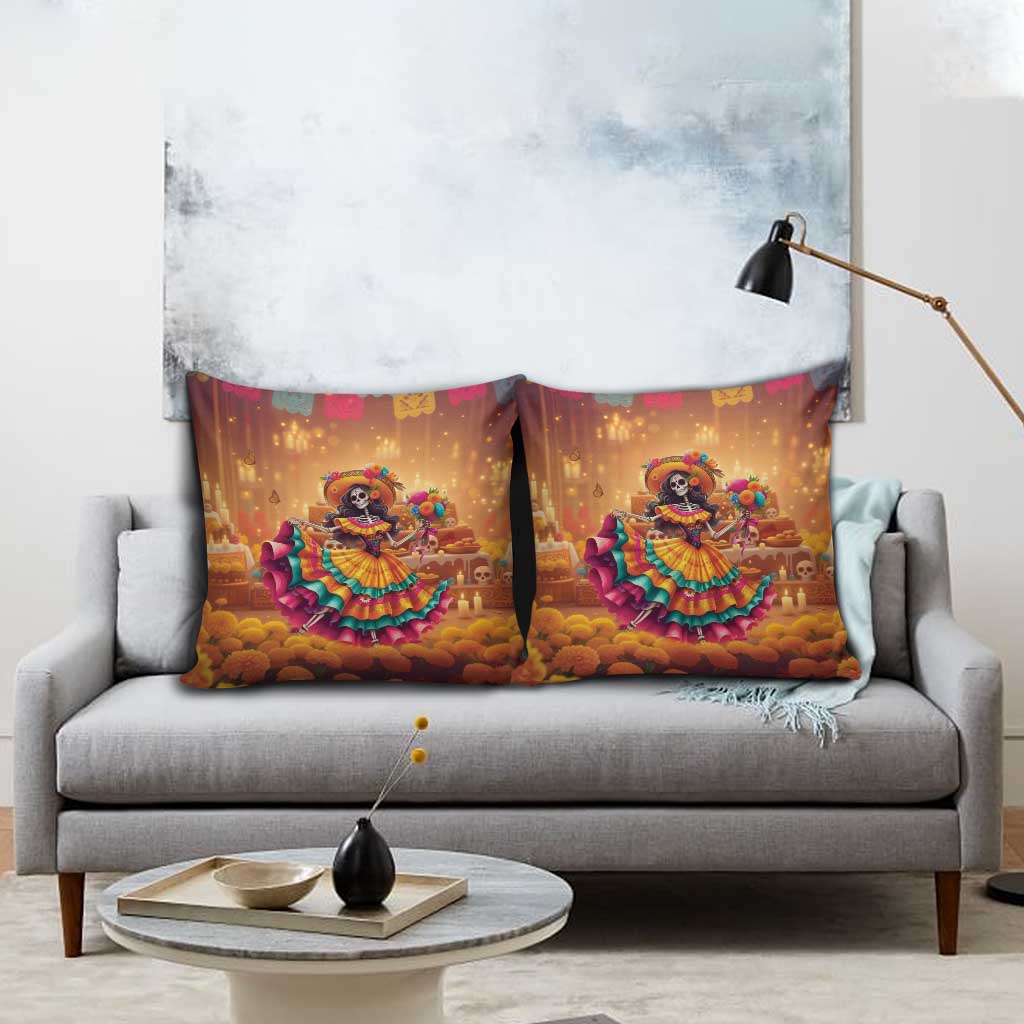 Mexico Day Of The Dead Pillow Cover Día de los Muertos Catrina - Wonder Print Shop