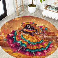 Mexico Day Of The Dead Round Carpet Día de los Muertos Catrina - Wonder Print Shop