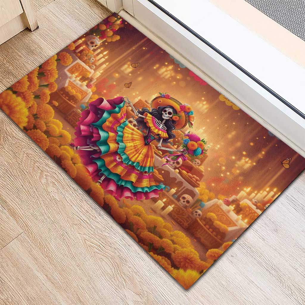 Mexico Day Of The Dead Rubber Doormat Día de los Muertos Catrina - Wonder Print Shop