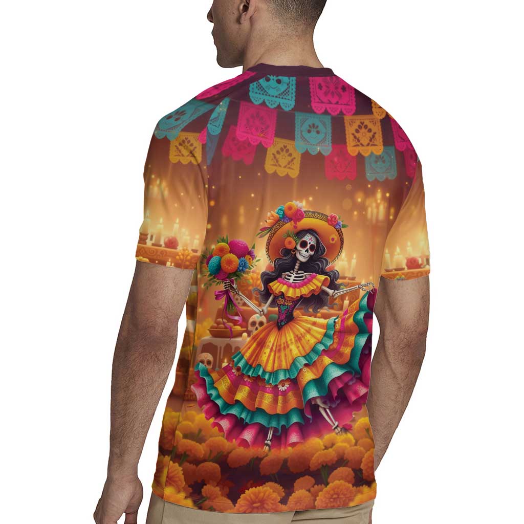 Mexico Day Of The Dead Rugby Jersey Día de los Muertos Catrina - Wonder Print Shop
