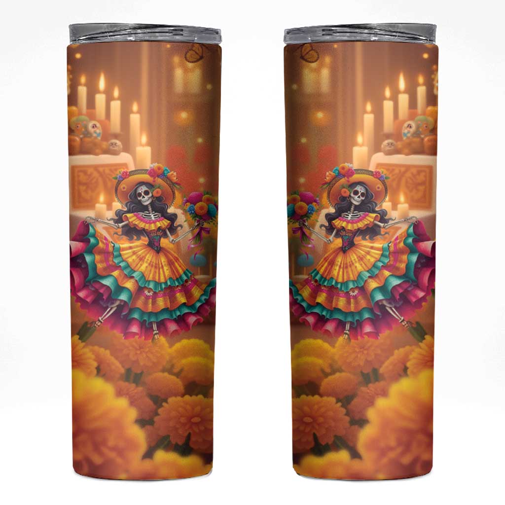 Mexico Day Of The Dead Skinny Tumbler Día de los Muertos Catrina - Wonder Print Shop