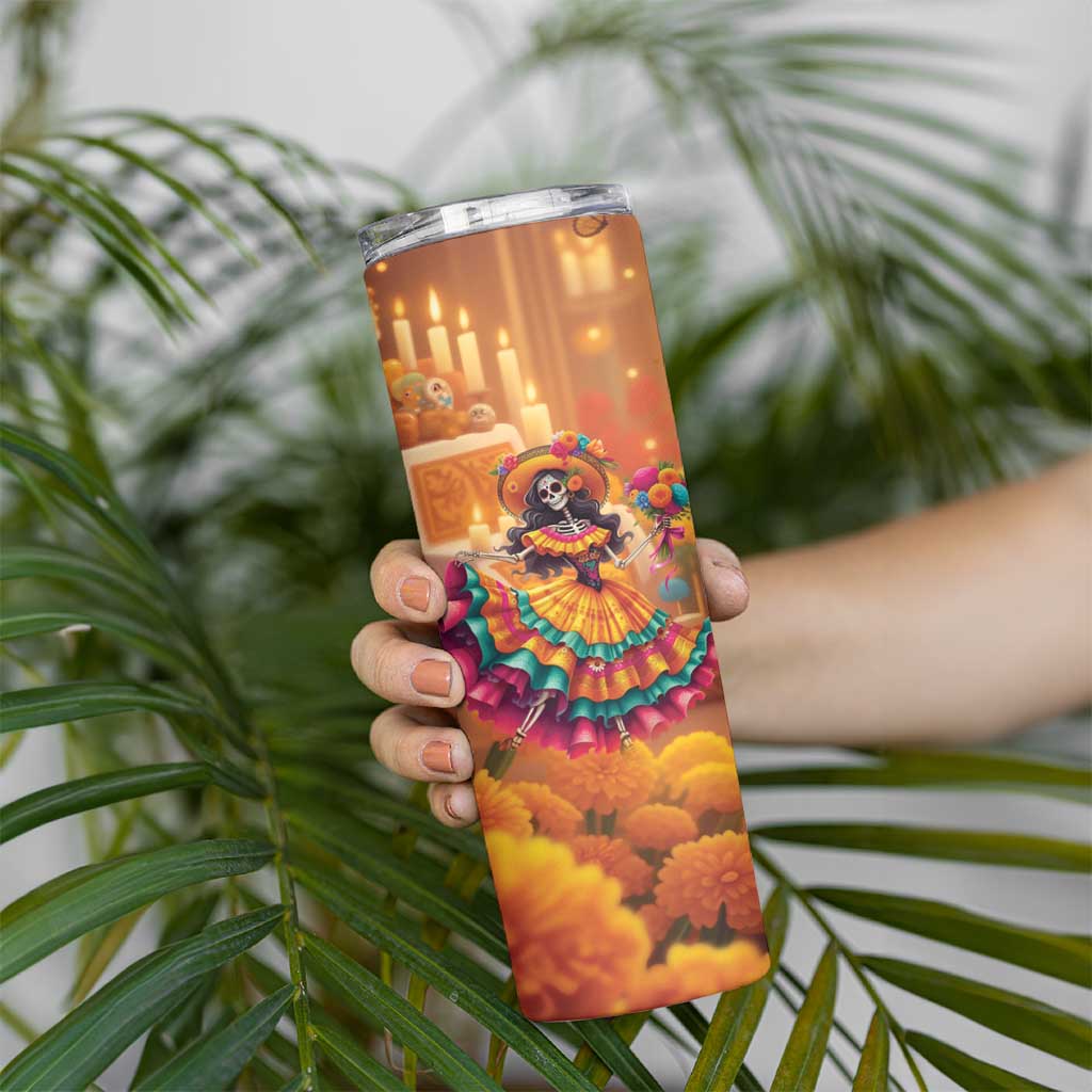 Mexico Day Of The Dead Skinny Tumbler Día de los Muertos Catrina - Wonder Print Shop
