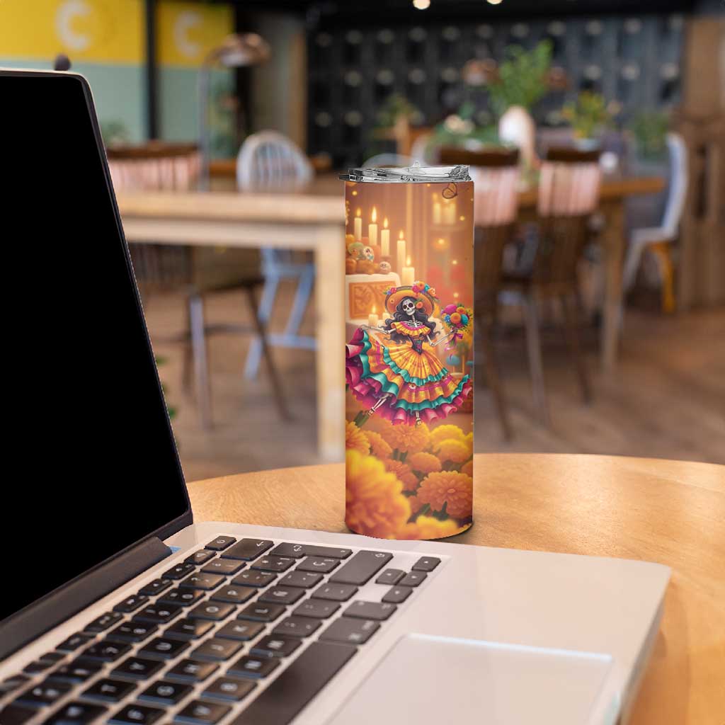 Mexico Day Of The Dead Skinny Tumbler Día de los Muertos Catrina - Wonder Print Shop