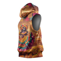 Mexico Day Of The Dead Sleeveless Hoodie Día de los Muertos Catrina - Wonder Print Shop