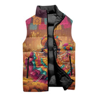 Mexico Day Of The Dead Sleeveless Puffer Jacket Día de los Muertos Catrina - Wonder Print Shop