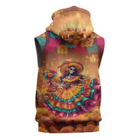 Mexico Day Of The Dead Sleeveless Zip Hoodie Día de los Muertos Catrina - Wonder Print Shop