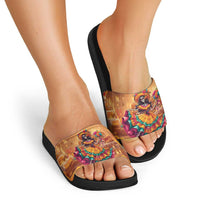 Mexico Day Of The Dead Slide Sandals Día de los Muertos Catrina - Wonder Print Shop