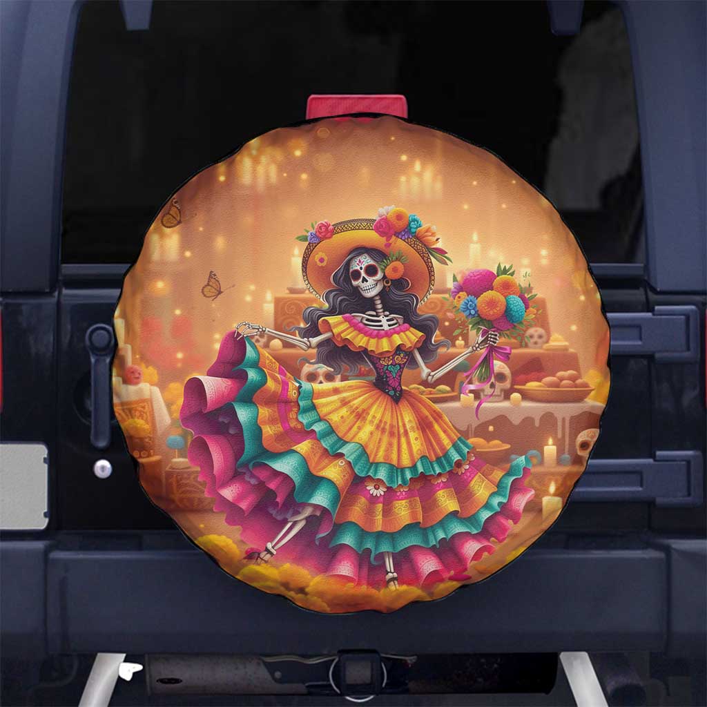 Mexico Day Of The Dead Spare Tire Cover Día de los Muertos Catrina - Wonder Print Shop