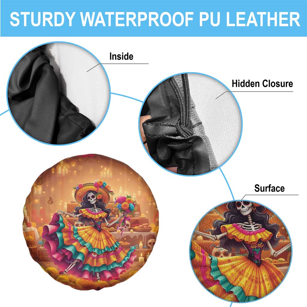 Mexico Day Of The Dead Spare Tire Cover Día de los Muertos Catrina - Wonder Print Shop