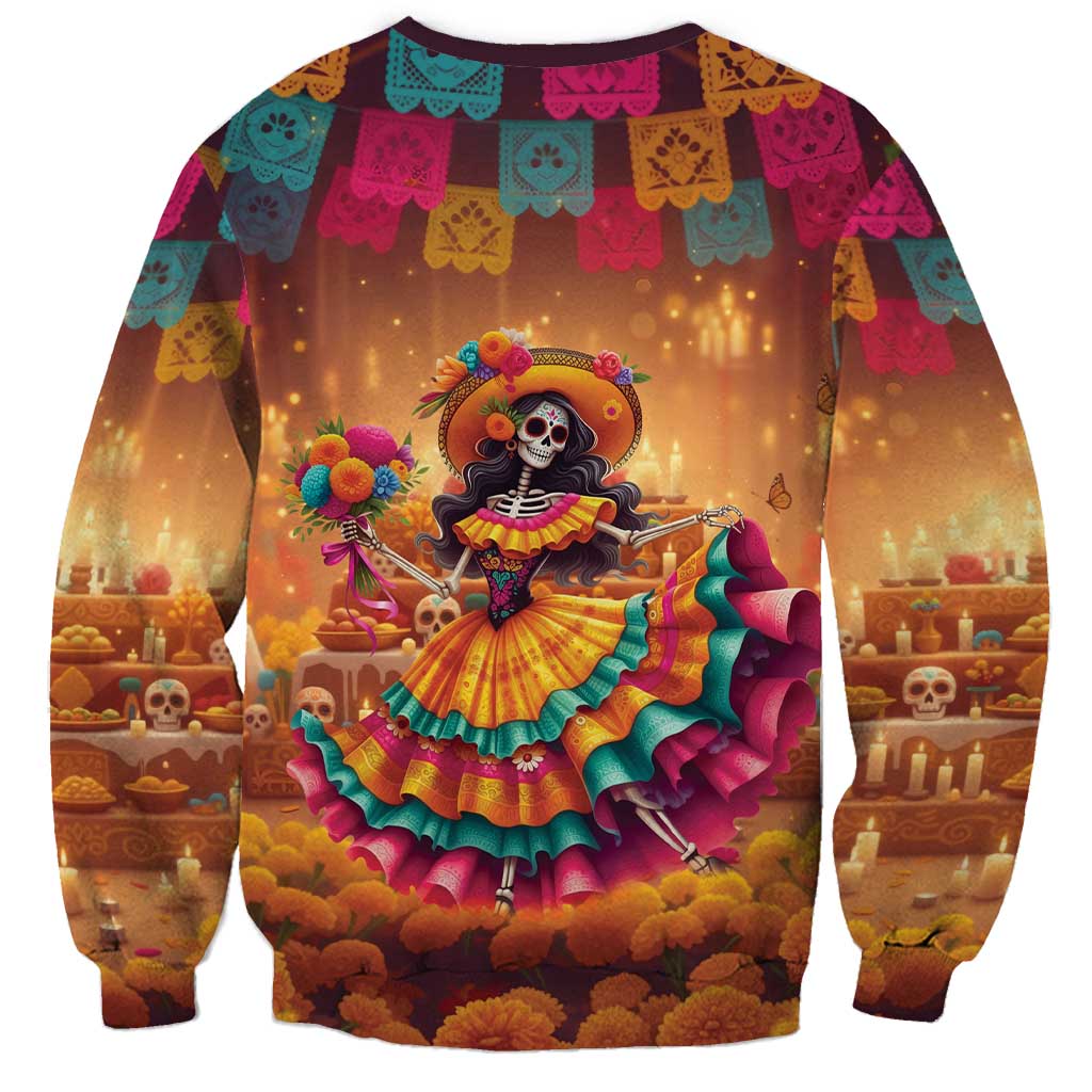 Mexico Day Of The Dead Sweatshirt Día de los Muertos Catrina - Wonder Print Shop