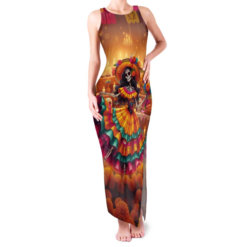 Mexico Day Of The Dead Tank Maxi Dress Día de los Muertos Catrina - Wonder Print Shop