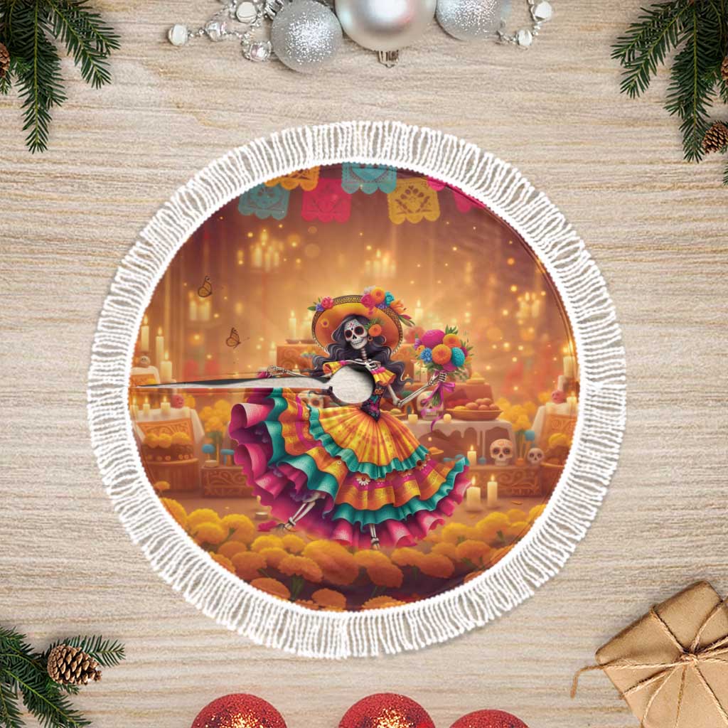 Mexico Day Of The Dead Tree Skirt Día de los Muertos Catrina - Wonder Print Shop