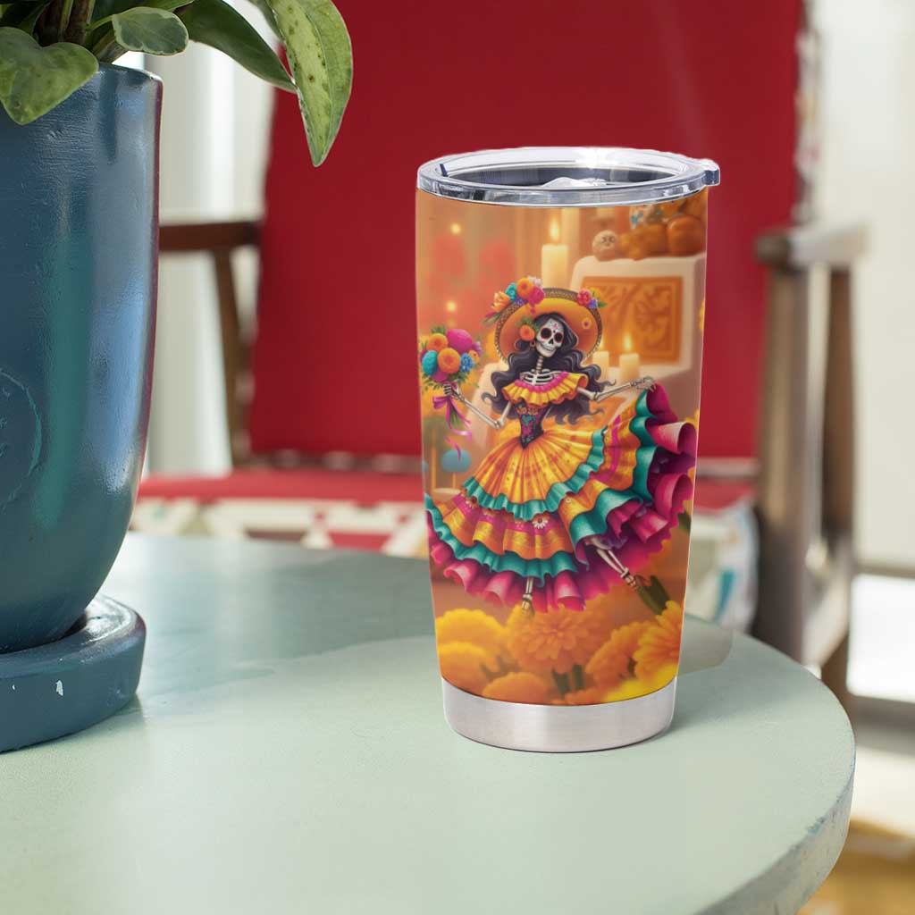 Mexico Day Of The Dead Tumbler Cup Día de los Muertos Catrina - Wonder Print Shop