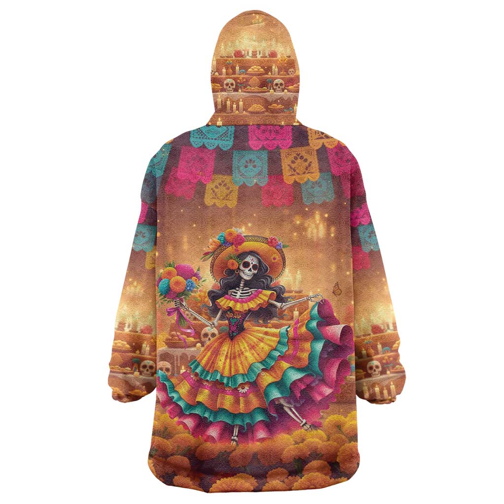 Mexico Day Of The Dead Wearable Blanket Hoodie Día de los Muertos Catrina - Wonder Print Shop