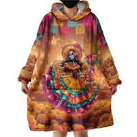 Mexico Day Of The Dead Wearable Blanket Hoodie Día de los Muertos Catrina - Wonder Print Shop
