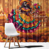 Mexico Day Of The Dead Window Curtain Día de los Muertos Catrina - Wonder Print Shop