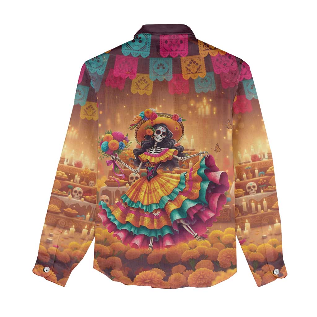 Mexico Day Of The Dead Women Casual Shirt Día de los Muertos Catrina - Wonder Print Shop