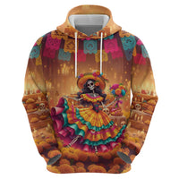 Mexico Day Of The Dead Zip Hoodie Día de los Muertos Catrina - Wonder Print Shop