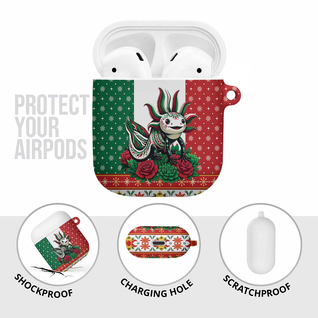 Mexico Christmas AirPods Case Cute Axolotl with Flag Style - Wonder Print Shop