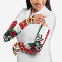 Mexico Christmas Arm Sleeves Cute Axolotl with Flag Style - Wonder Print Shop
