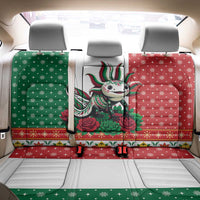 Mexico Christmas Back Car Seat Cover Cute Axolotl with Flag Style - Wonder Print Shop
