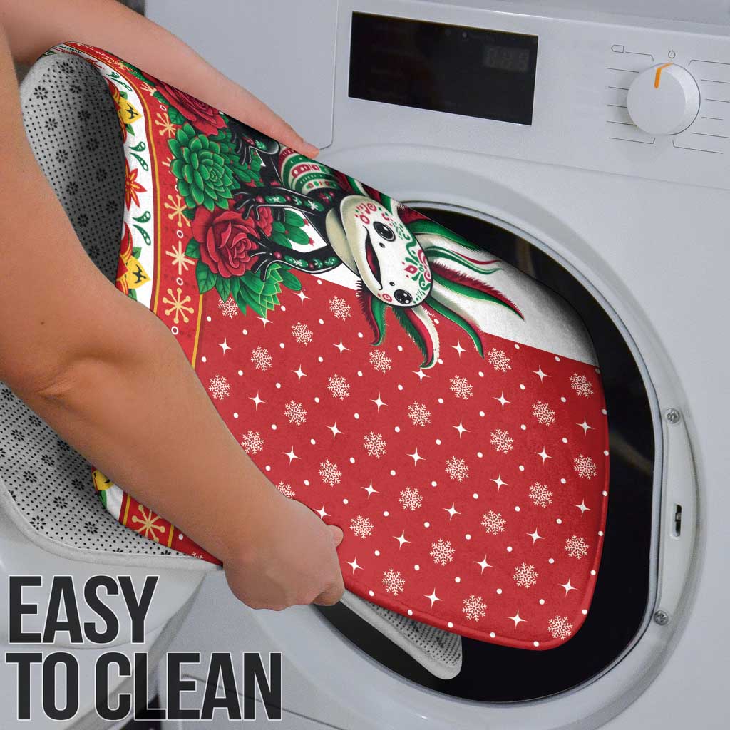 Mexico Christmas Bathroom Set Cute Axolotl with Flag Style - Wonder Print Shop