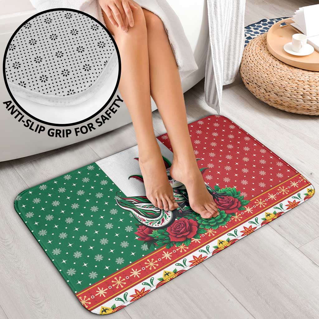 Mexico Christmas Bathroom Set Cute Axolotl with Flag Style - Wonder Print Shop