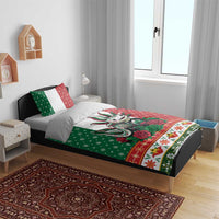 Mexico Christmas Bedding Set Cute Axolotl with Flag Style - Wonder Print Shop