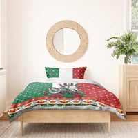 Mexico Christmas Bedding Set Cute Axolotl with Flag Style - Wonder Print Shop