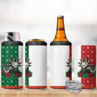 Mexico Christmas 4 in 1 Can Cooler Tumbler Cute Axolotl with Flag Style - Wonder Print Shop