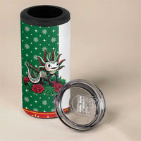 Mexico Christmas 4 in 1 Can Cooler Tumbler Cute Axolotl with Flag Style - Wonder Print Shop